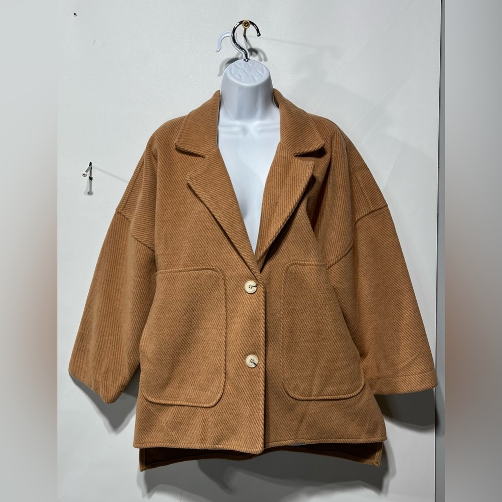 GALITA Oversized Tan Two Button Blazer Size Large New With Tags‎